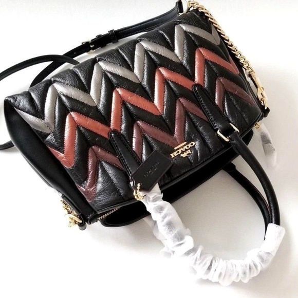 NEW Coach Color-block metallic Quilted leather bag - Picture 4 of 8